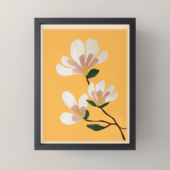 Golden Magnolia Blooms Mini Art Print Gallery Image 3