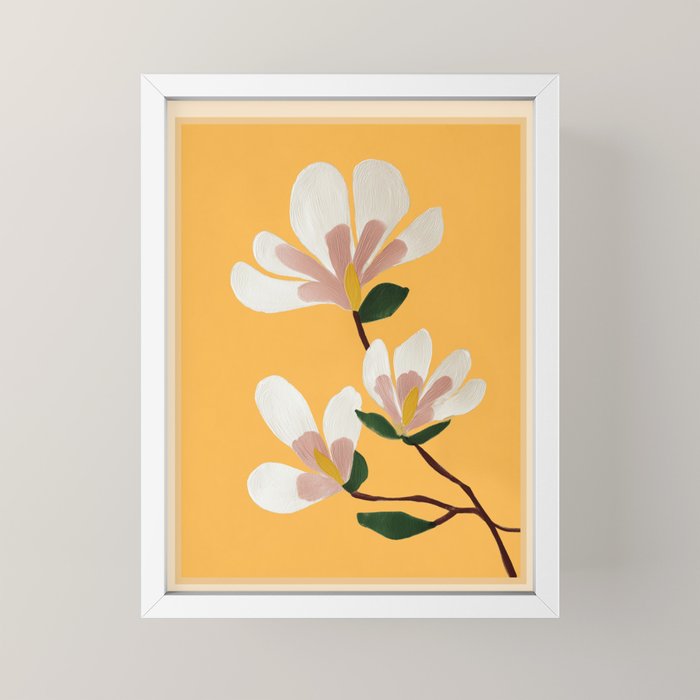 Golden Magnolia Blooms Mini Art Print Gallery Image 4