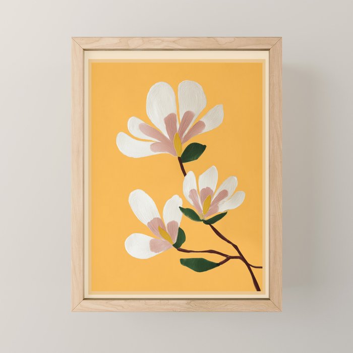 Golden Magnolia Blooms Mini Art Print Gallery Image 1