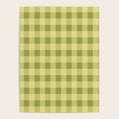 Gingham Large Lime Green Poster Gallery Image 3