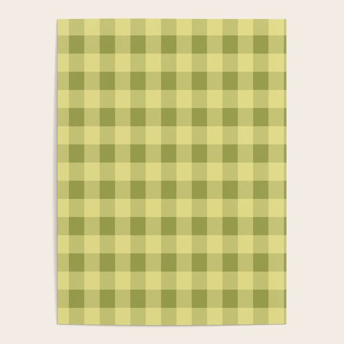 Gingham Large Lime Green Poster Gallery Image 1