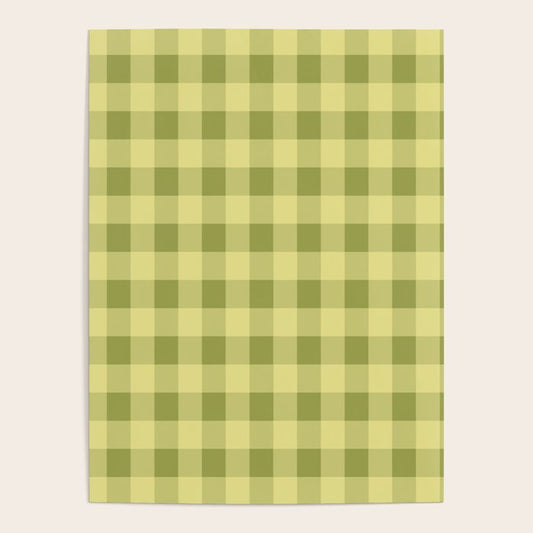 Gingham Large Lime Green Poster Gallery Image 1