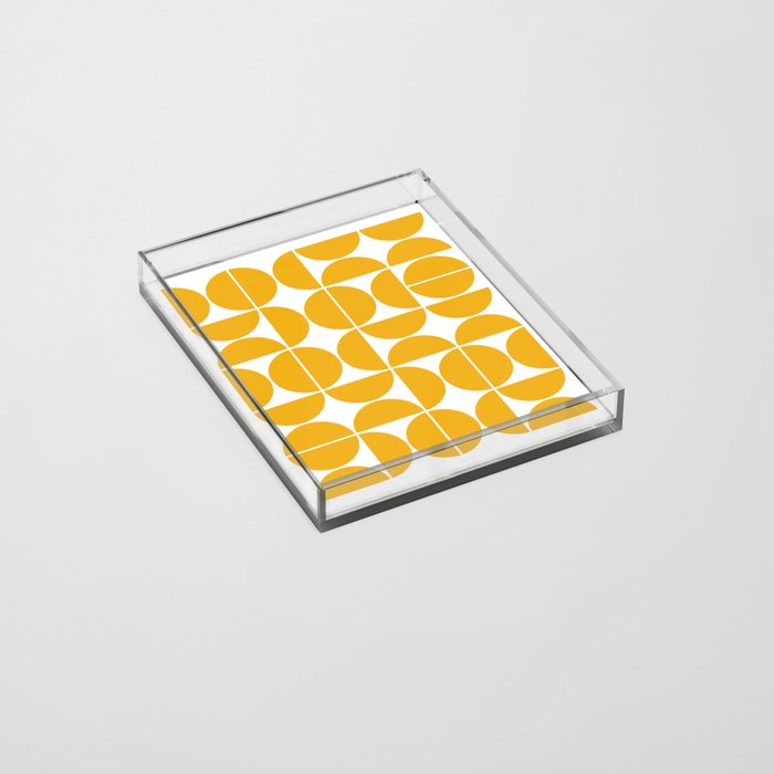 Mid Century Modern Geometric 04 Yellow Acrylic Tray Gallery Image 2