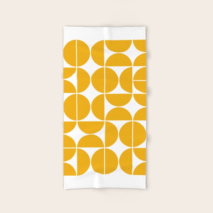 Mid Century Modern Geometric 04 Yellow Bath Towel Gallery Image 2