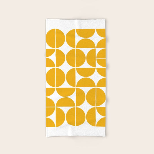 Mid Century Modern Geometric 04 Yellow Bath Towel Gallery Image 2