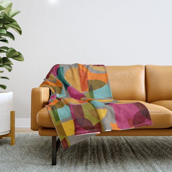 Mid Century Kaleidoscope Throw Blanket Gallery Image 1