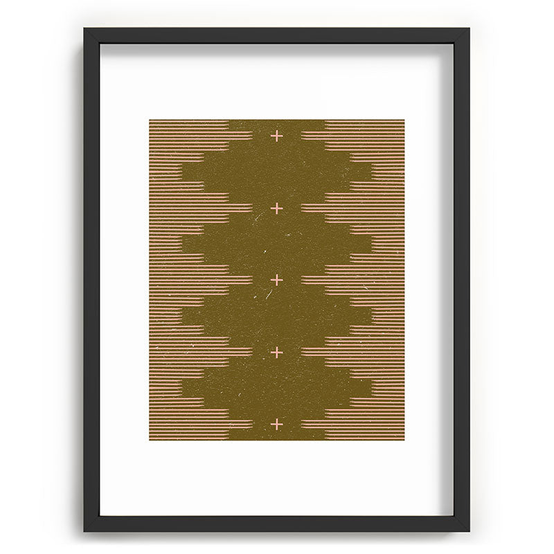 Southwestern Minimalist Retro Green & Pink Framed Art Print Gallery Image 84