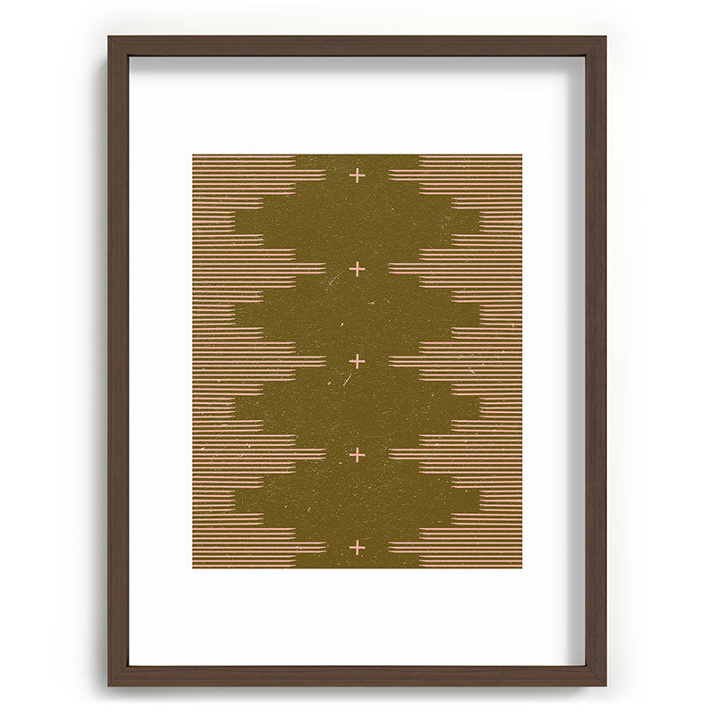 Southwestern Minimalist Retro Green & Pink Framed Art Print Gallery Image 91