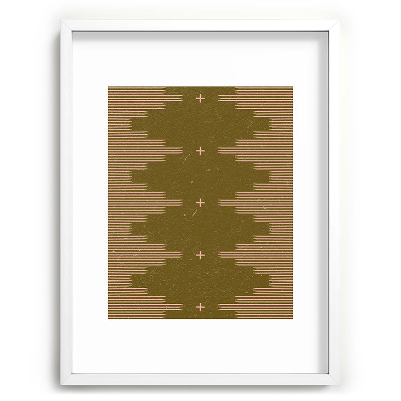Southwestern Minimalist Retro Green & Pink Framed Art Print Gallery Image 107