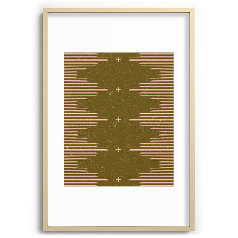Southwestern Minimalist Retro Green & Pink Framed Art Print Gallery Image 102