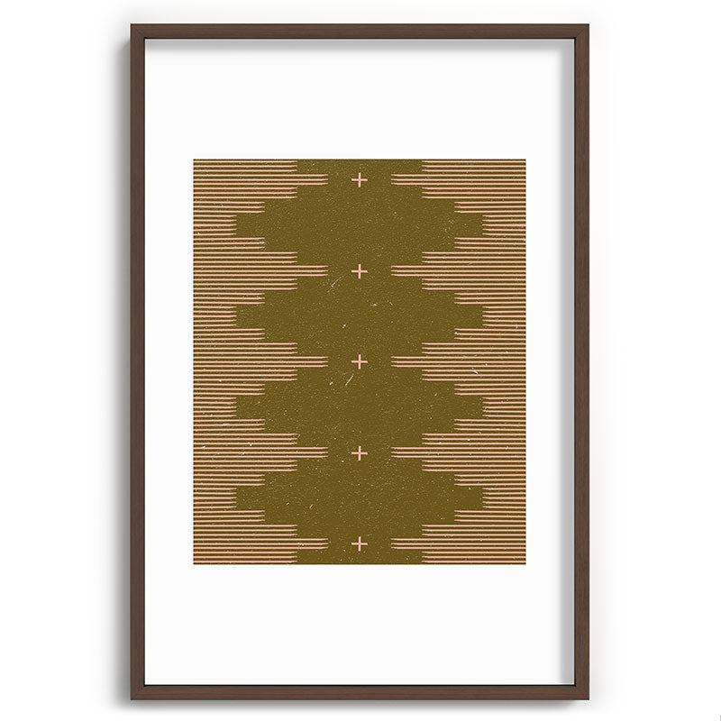 Southwestern Minimalist Retro Green & Pink Framed Art Print Gallery Image 94