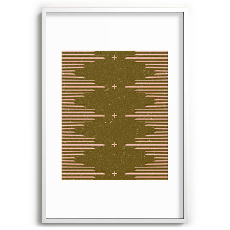 Southwestern Minimalist Retro Green & Pink Framed Art Print Gallery Image 110