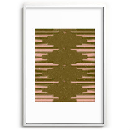 Southwestern Minimalist Retro Green & Pink Framed Art Print Gallery Image 110