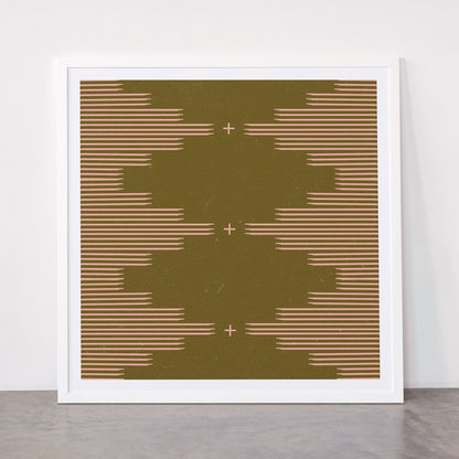 Southwestern Minimalist Retro Green & Pink Framed Art Print Gallery Image 87