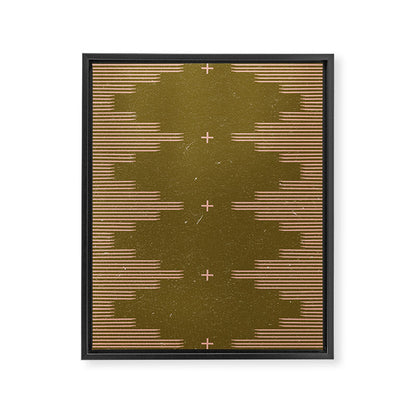 Southwestern Minimalist Retro Green & Pink Framed Canvas Print Gallery Image 8