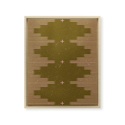 Southwestern Minimalist Retro Green & Pink Framed Canvas Print Gallery Image 23