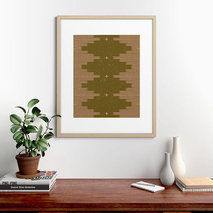 Southwestern Minimalist Retro Green & Pink Framed Art Print Gallery Image 67
