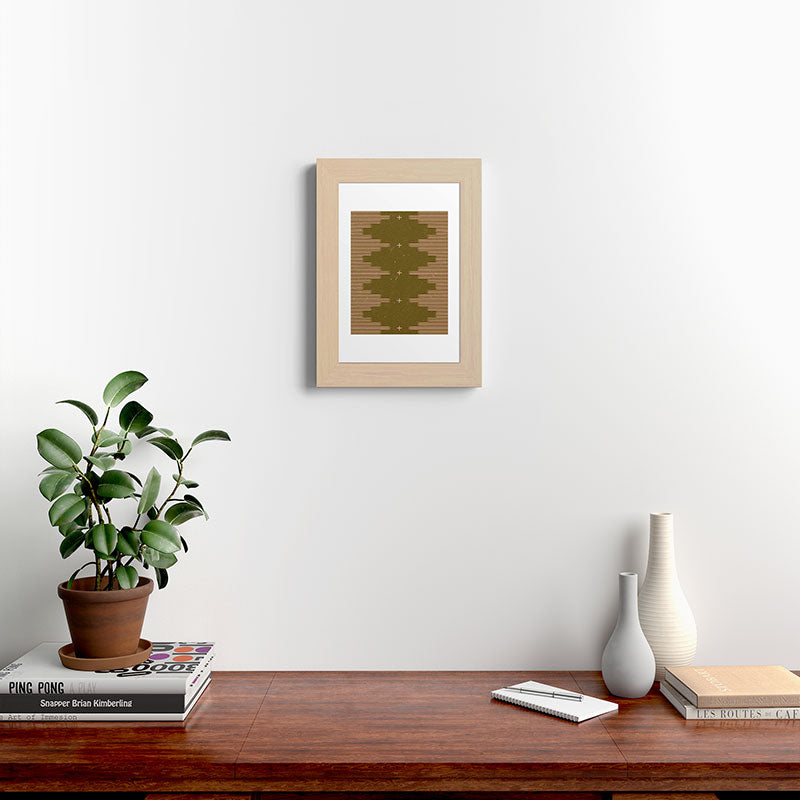 Southwestern Minimalist Retro Green & Pink Framed Art Print Gallery Image 62