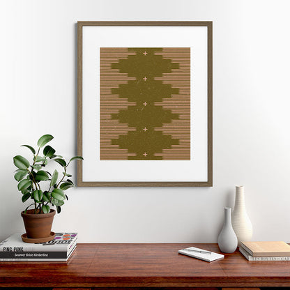 Southwestern Minimalist Retro Green & Pink Framed Art Print Gallery Image 58