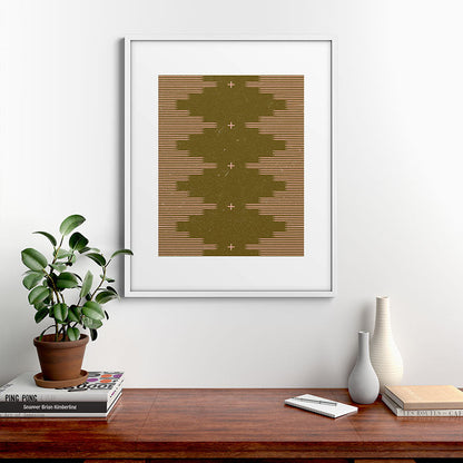 Southwestern Minimalist Retro Green & Pink Framed Art Print Gallery Image 39