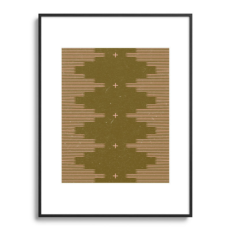 Southwestern Minimalist Retro Green & Pink Framed Art Print Gallery Image 116