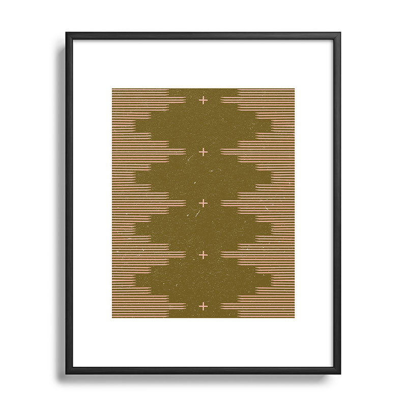 Southwestern Minimalist Retro Green & Pink Framed Art Print Gallery Image 111