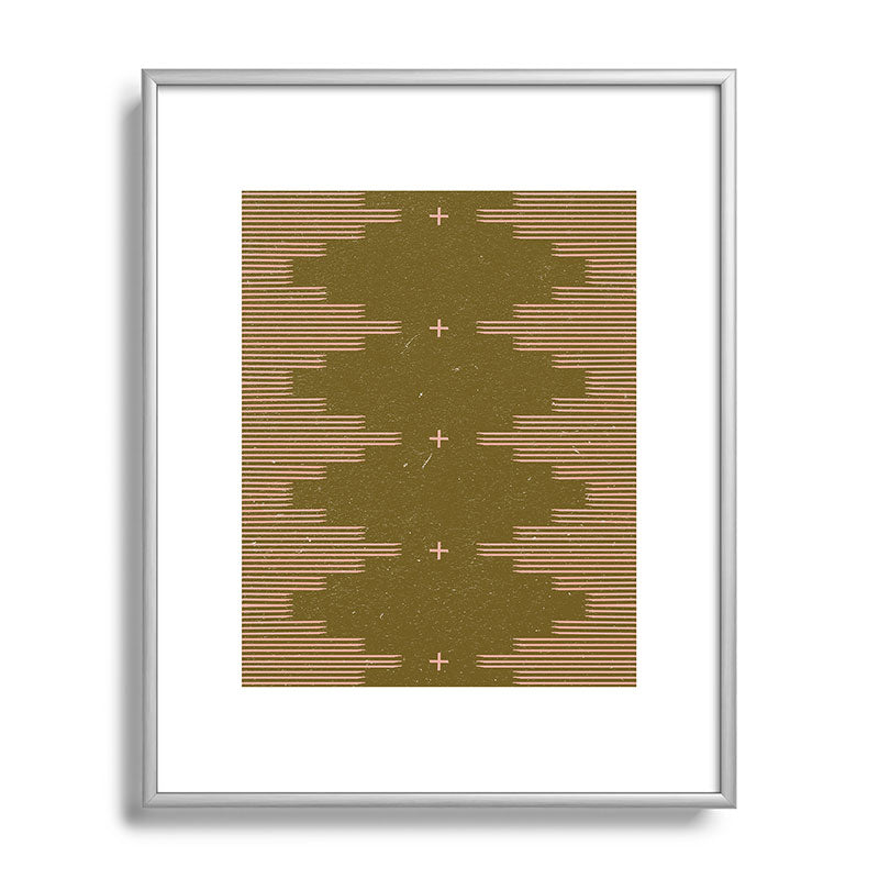 Southwestern Minimalist Retro Green & Pink Framed Art Print Gallery Image 129