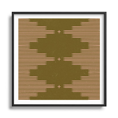 Southwestern Minimalist Retro Green & Pink Framed Art Print Gallery Image 122
