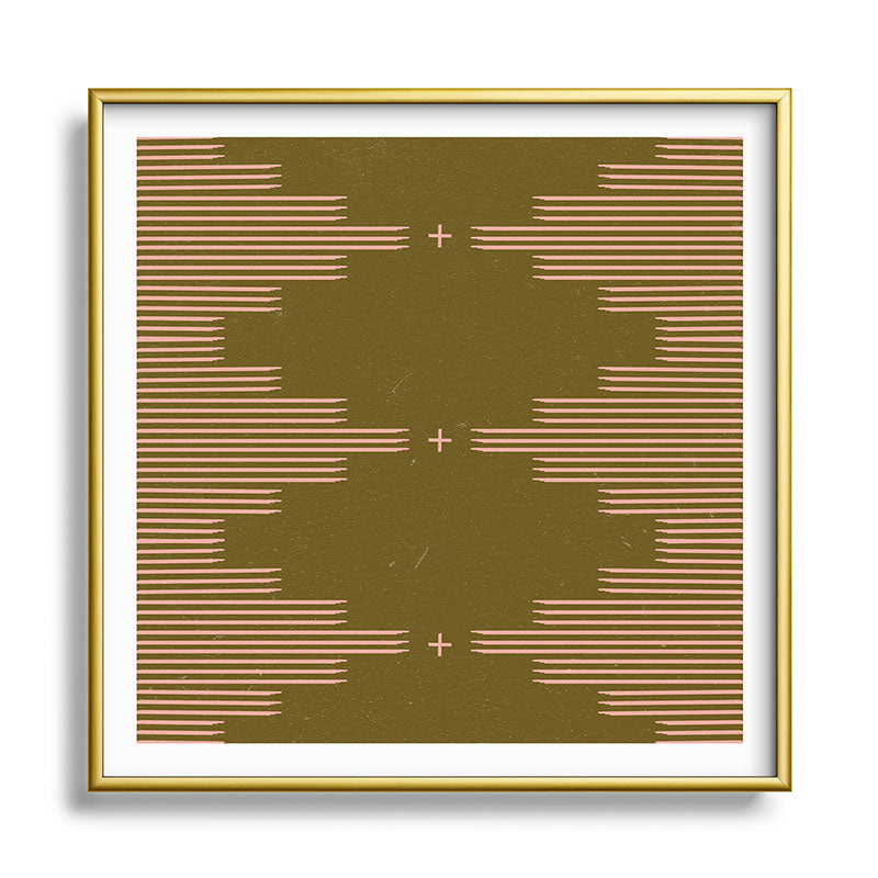 Southwestern Minimalist Retro Green & Pink Framed Art Print Gallery Image 133