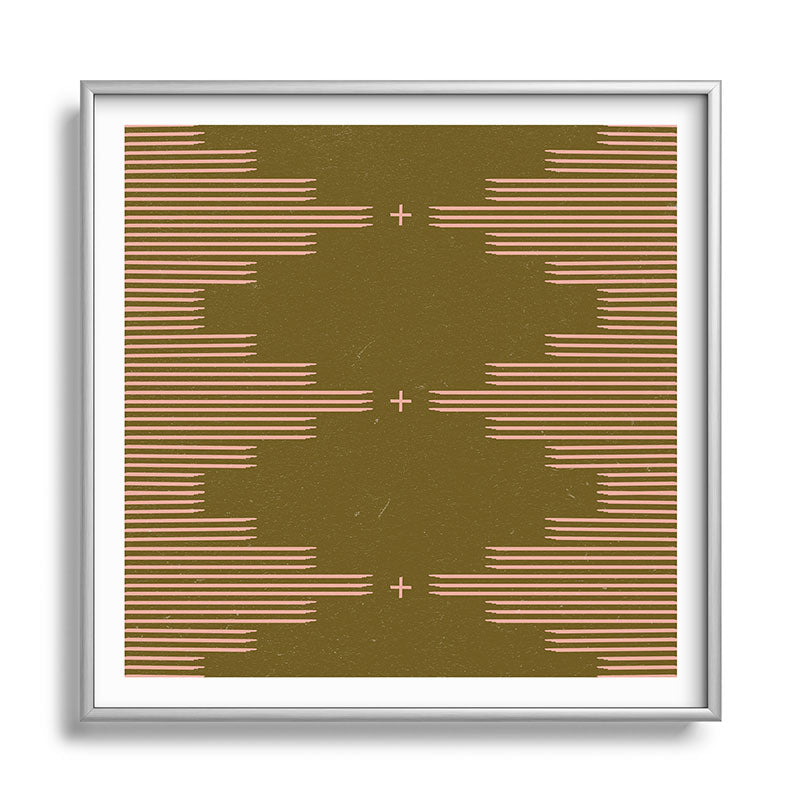 Southwestern Minimalist Retro Green & Pink Framed Art Print Gallery Image 140