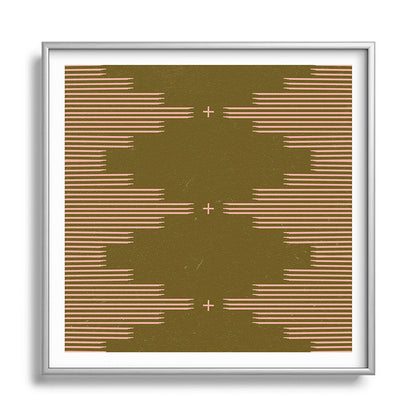 Southwestern Minimalist Retro Green & Pink Framed Art Print Gallery Image 140