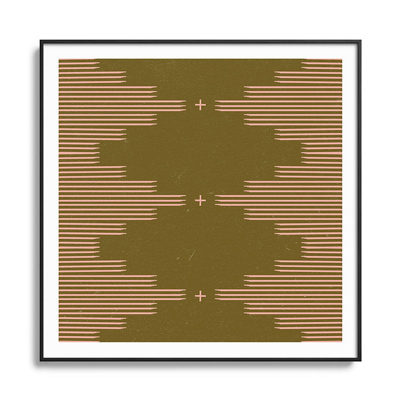 Southwestern Minimalist Retro Green & Pink Framed Art Print Gallery Image 126