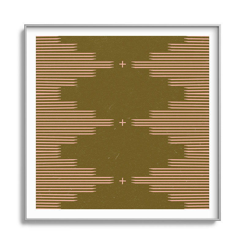 Southwestern Minimalist Retro Green & Pink Framed Art Print Gallery Image 141