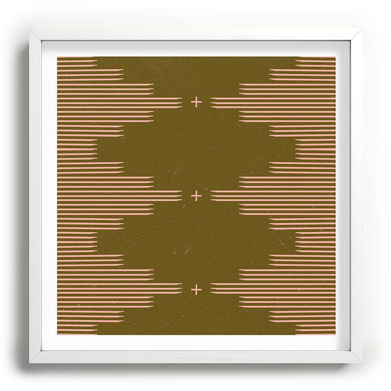 Southwestern Minimalist Retro Green & Pink Framed Art Print Gallery Image 118