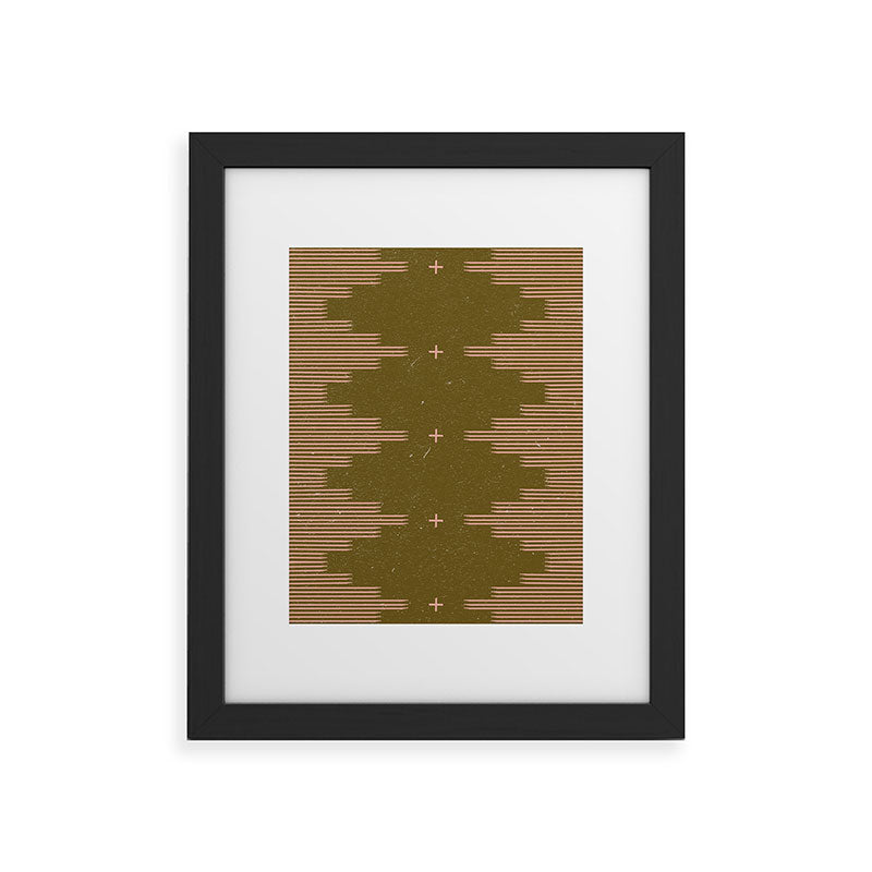 Southwestern Minimalist Retro Green & Pink Framed Art Print Gallery Image 44