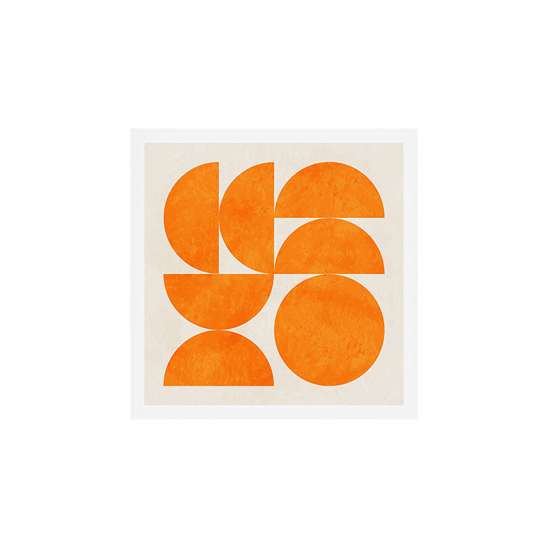 Geometric Shapes orange mid century Art Print Gallery Image 1