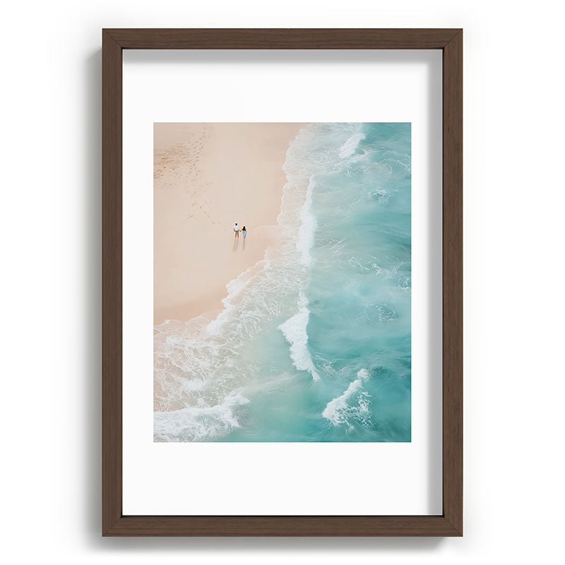 Couple on the Pastel Shore - Aerial Coastal Print Framed Art Print Gallery Image 65