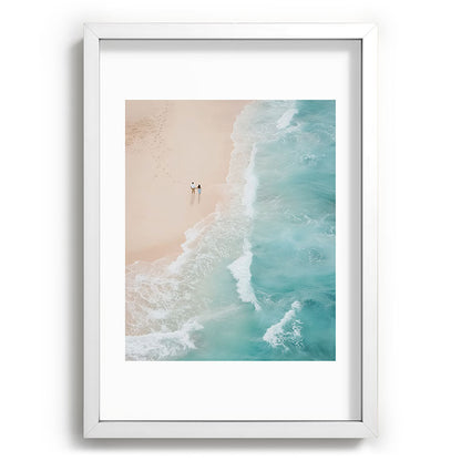 Couple on the Pastel Shore - Aerial Coastal Print Framed Art Print Gallery Image 77