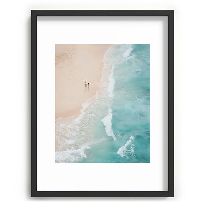 Couple on the Pastel Shore - Aerial Coastal Print Framed Art Print Gallery Image 61
