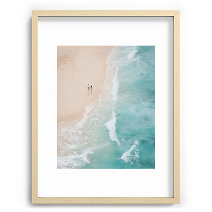 Couple on the Pastel Shore - Aerial Coastal Print Framed Art Print Gallery Image 73