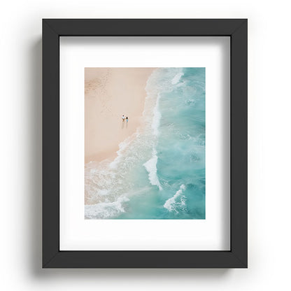 Couple on the Pastel Shore - Aerial Coastal Print Framed Art Print Gallery Image 58