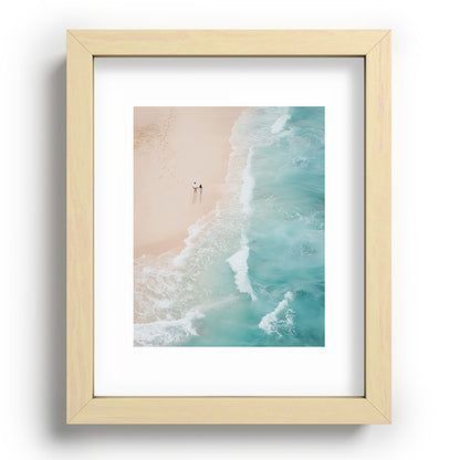 Couple on the Pastel Shore - Aerial Coastal Print Framed Art Print Gallery Image 69