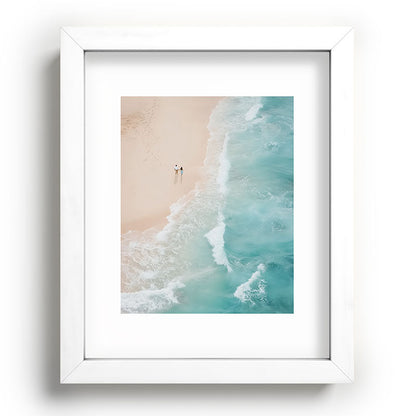 Couple on the Pastel Shore - Aerial Coastal Print Framed Art Print Gallery Image 76