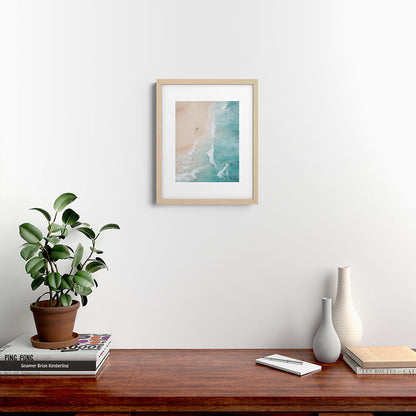 Couple on the Pastel Shore - Aerial Coastal Print Framed Art Print Gallery Image 18