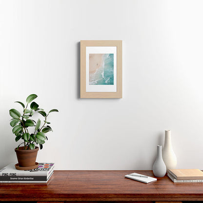 Couple on the Pastel Shore - Aerial Coastal Print Framed Art Print Gallery Image 45