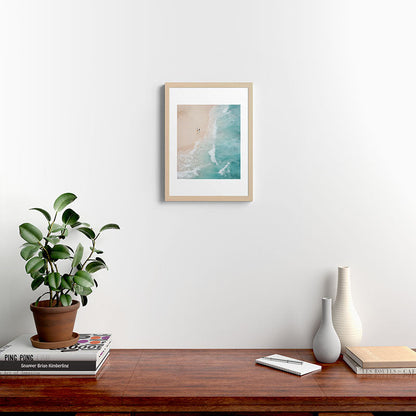 Couple on the Pastel Shore - Aerial Coastal Print Framed Art Print Gallery Image 17