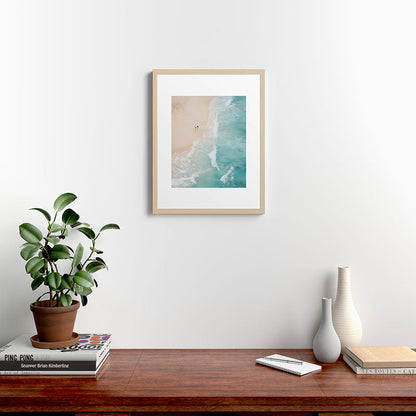 Couple on the Pastel Shore - Aerial Coastal Print Framed Art Print Gallery Image 19
