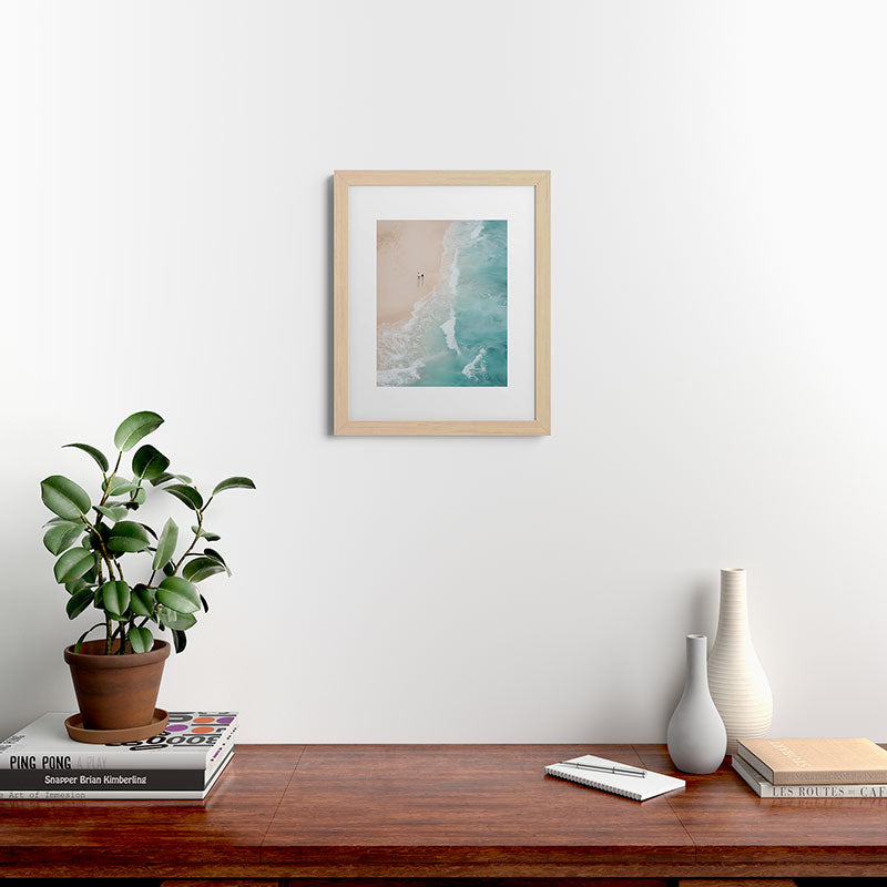 Couple on the Pastel Shore - Aerial Coastal Print Framed Art Print Gallery Image 46