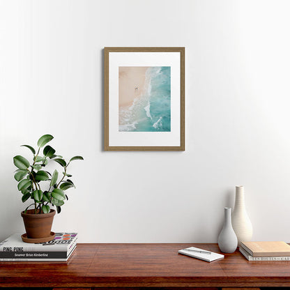 Couple on the Pastel Shore - Aerial Coastal Print Framed Art Print Gallery Image 40