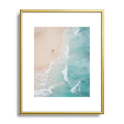 Couple on the Pastel Shore - Aerial Coastal Print Framed Art Print Gallery Image 89